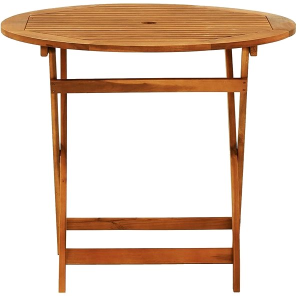 Záhradný stôl Skladací záhradný stôl O 90 × 75 cm masívne eukalyptové drevo, 312456 ...