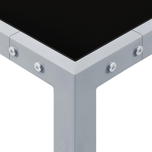 Záhradný stôl Záhradný stôl 130 × 130 × 72 cm sivý oceľ a sklo, 313086 ...