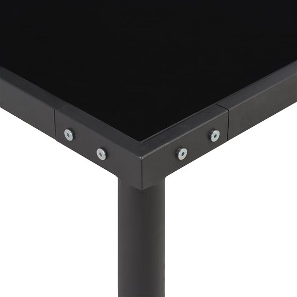 Záhradný stôl Záhradný stôl čierny 170 × 170 × 74,5 cm oceľ a sklo, 313097 ...