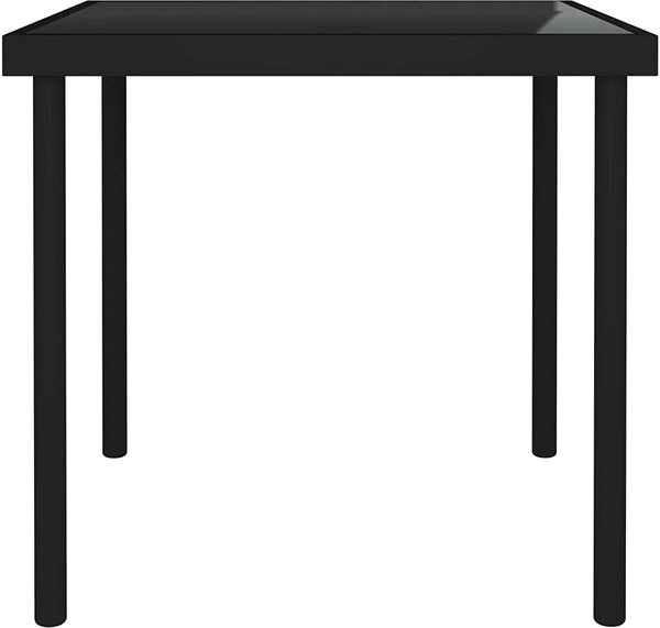 Záhradný stôl Záhradný jedálenský stôl čierny 80 × 80 × 72 cm sklo a oceľ, 313098 ...