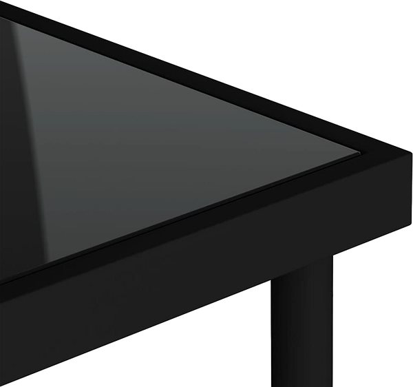 Záhradný stôl Záhradný jedálenský stôl čierny 80 × 80 × 72 cm sklo a oceľ, 313098 ...