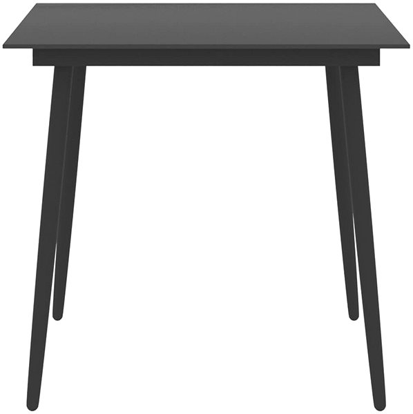 Záhradný stôl Záhradný jedálenský stôl čierny 80 × 80 × 74 cm oceľ a sklo, 313114 ...