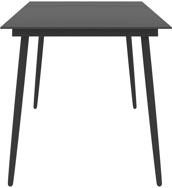 Záhradný stôl Záhradný jedálenský stôl čierny 190 × 90 × 74 cm oceľ a sklo, 313116 ...