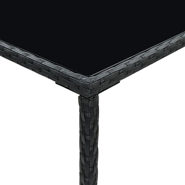 Záhradný stôl Záhradný barový stôl čierny 70 × 70 × 110 cm polyratan a sklo, 313458 ...