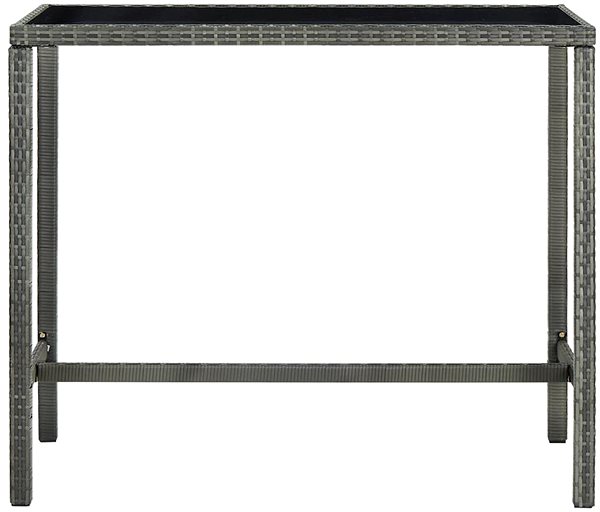 Záhradný stôl Záhradný barový stôl sivý 130 × 60 × 110 cm polyratan a sklo, 313462 ...