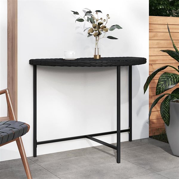 Záhradný stôl Záhradný stôl čierny 100 × 50 × 75 cm polyratan, 316652 ...