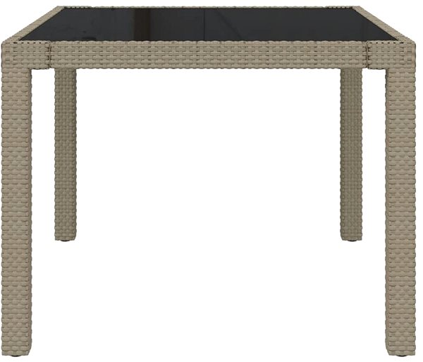 Záhradný stôl Záhradný stôl 90 × 90 × 75 cm tvrdené sklo a polyratan béžový, 316703 ...