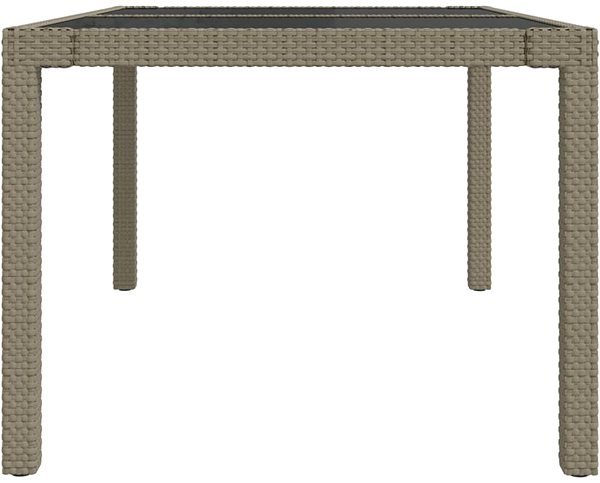 Záhradný stôl Záhradný stôl 150 × 90 × 75 cm tvrdené sklo a polyratan béžový, 316710 ...