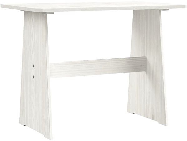 Záhradný stôl Jedálenský stôl s lavicou biely masívne borovicové drevo, 327251 ...