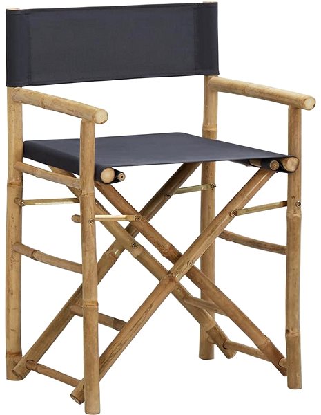 Záhradná stolička Skladacie režisérske kreslá 2 ks tmavosivé bambus a textil, 313029 ...