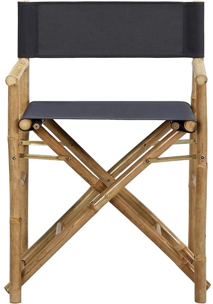Záhradná stolička Skladacie režisérske kreslá 2 ks tmavosivé bambus a textil, 313029 ...