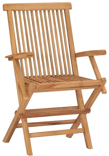 Záhradná stolička Skladacia záhradná stolička 2 ks masívne tíkové drevo, 315443 ...