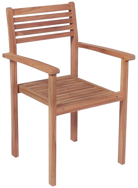 Záhradná stolička SHUMEE Stolička záhradná, skladacia, teak – 6 ks v balení 3072571 ...