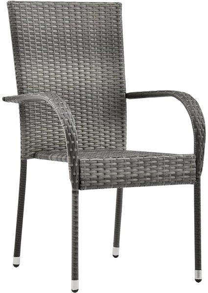 Zahradní židle SHUMEE Židle zahradní, polyratan, šedé - 6ks v balení 310088 ...