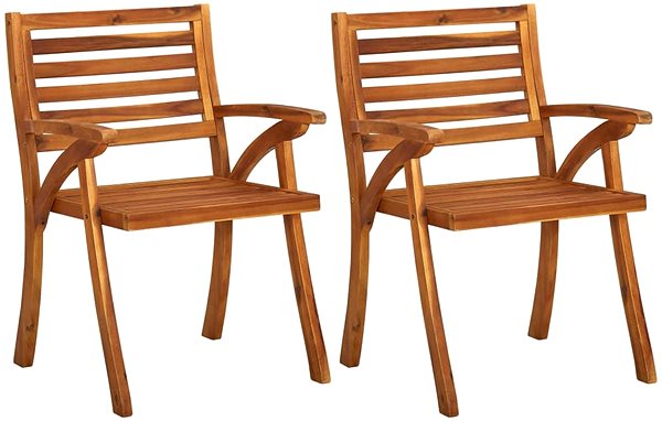 Záhradná stolička Záhradná jedálenská stolička s poduškami 2 ks masívne akáciové drevo, 3060828 ...