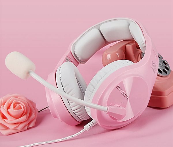 Gaming Headphones Sades A2, Pink Lifestyle