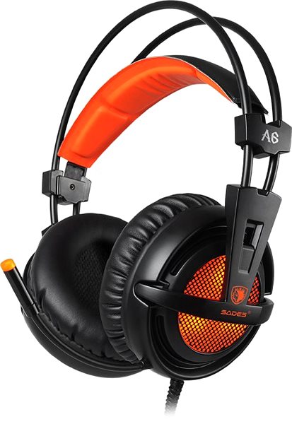 Gaming Headphones Sades A6 7.1, Orange Lateral view