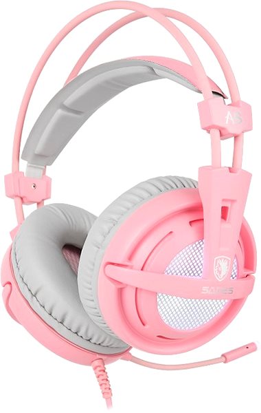 Gaming Headphones Sades A6 7.1, Pink Lateral view