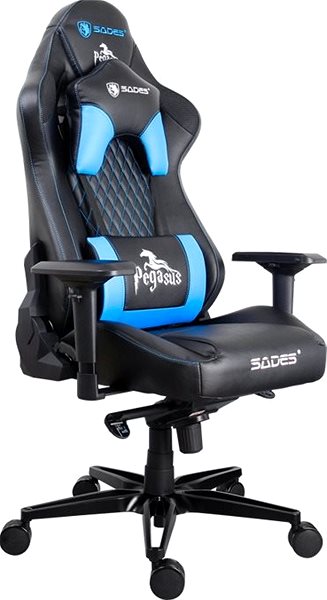Gaming Chair Sades Pegasus, Blue Lateral view