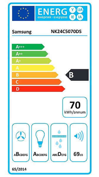 SAMSUNG NK24C5070DS/UR cooker hood Energy label
