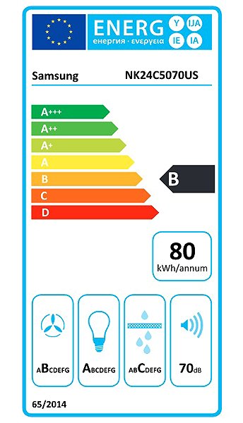 SAMSUNG NK24C5070US/UR cooker hood Energy label
