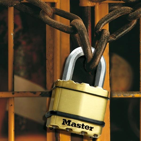 Visiaci zámok Master Lock – Mosadzný visiaci zámok M5BEURD – Master Lock Excell – 50 mm ...
