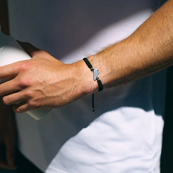 Sailbrace Rrunner braided bracelet, silver.
