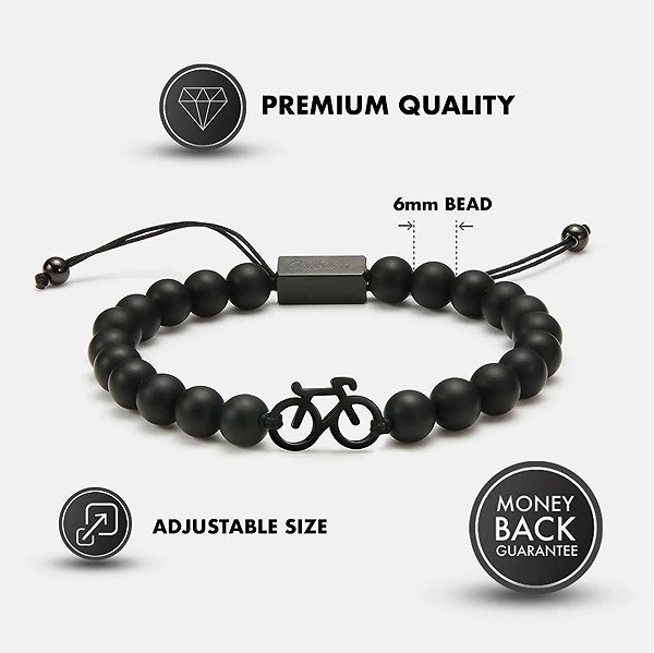 Sailbrace Beaded Bike Black Bracelet.