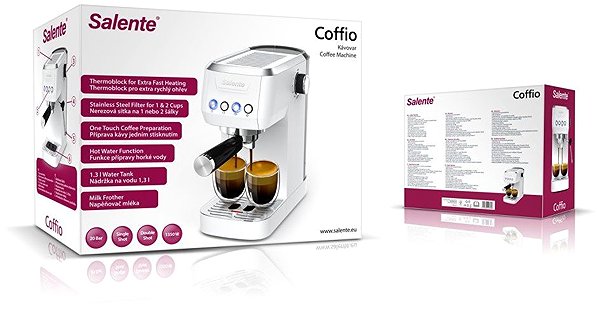 Siebträgermaschine Salente Coffio Weiß ...