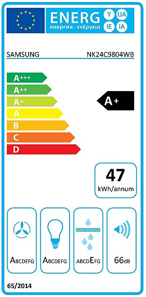SAMSUNG NK24C9804WB/UR cooker hood Energy label