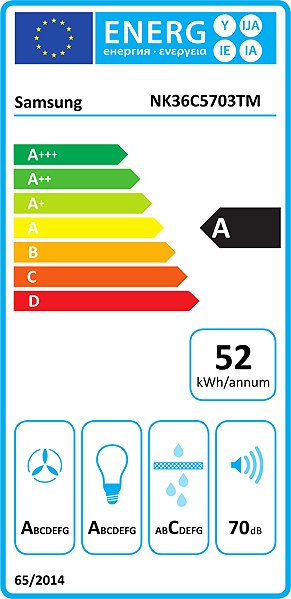 SAMSUNG NK36C5703TM/UR cooker hood energy label