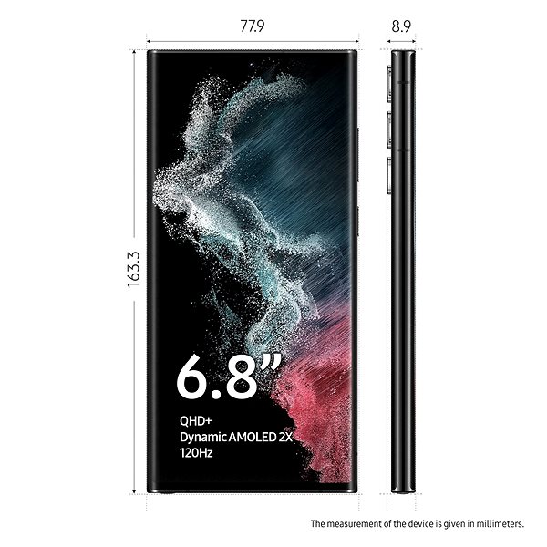 Mobile Phone Samsung Galaxy S22 Ultra 5G 128GB Black Technical draft