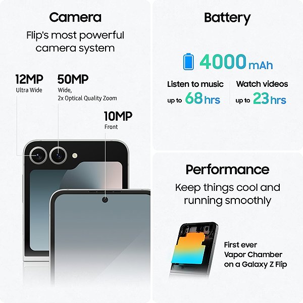 Mobile Phone Samsung Galaxy Z Flip6 12GB/256GB Silver Shadow ...