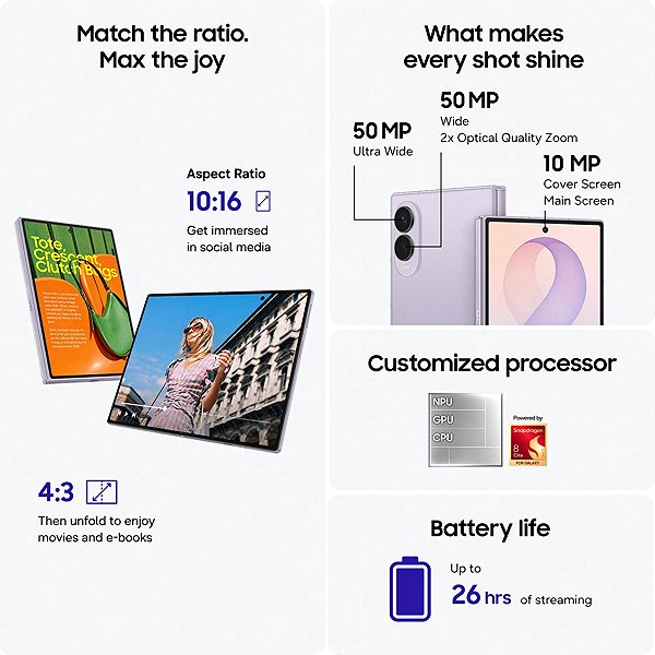 Mobile Phone Samsung Galaxy Z Fold8 12GB/512GB Lavender ...