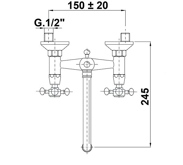 Tap SAPHO ANTEA wall-mounted mixer, top handle, bronze 3366 ...