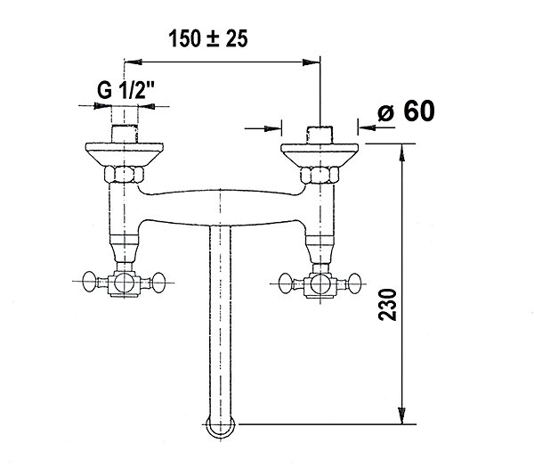 Tap SAPHO Antea wall mixer, nickel 3068 ...