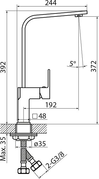 Tap SAPHO FRACTO pedestal basin mixer, chrome FA125 ...