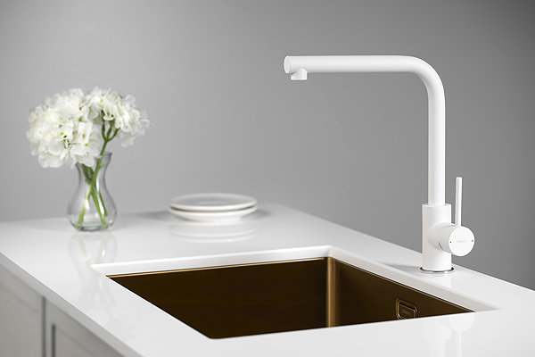 Tap SAPHO Single lever basin mixer, white matt JK125W ...