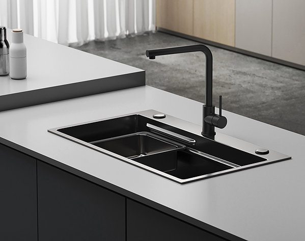 Tap SAPHO RONA Corner basin mixer, black matt JK125B ...