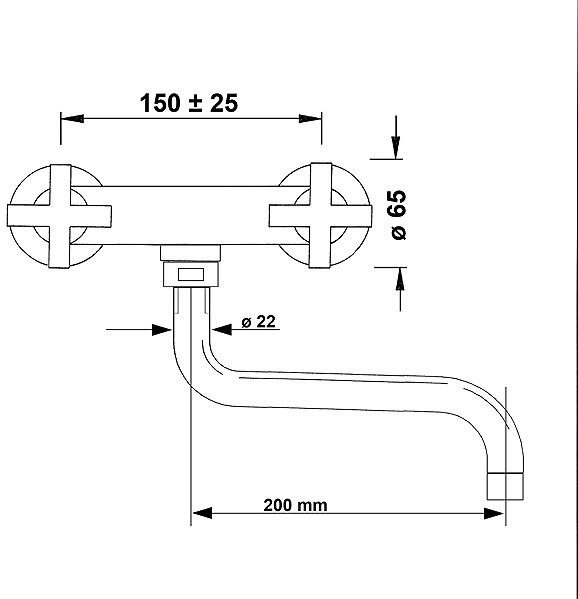Tap SAPHO TRAX wall-mounted mixer, chrome 606 ...