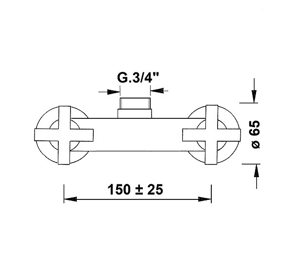 Tap SAPHO TRAX wall-mounted shower mixer for column 990E, chrome 686R ...