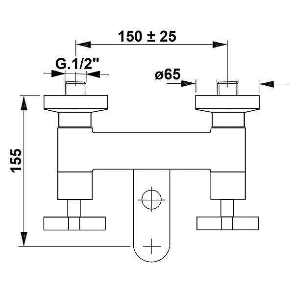 Tap SAPHO TRAX wall-mounted bath mixer, chrome 681 ...