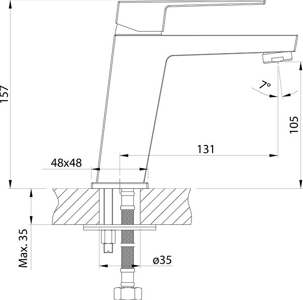 Tap AQUALINE RITMO basin mixer without spout, chrome ...