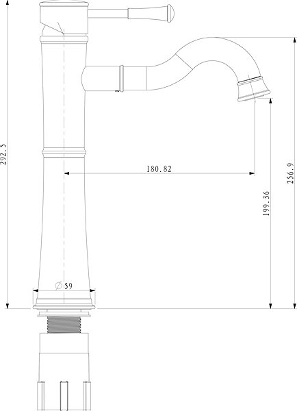 Tap SAPHO ATENA high basin mixer without spout, chrome ZB006 ...