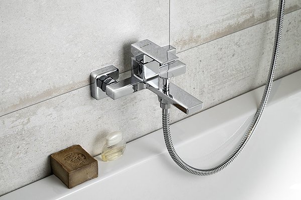 Tap SAPHO CUBEMIX wall-mounted bath mixer, chrome CM010 ...