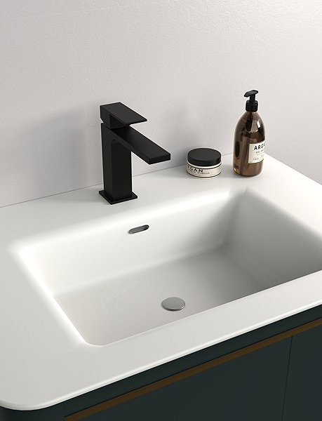 Tap SAPHO CUBEMIX basin mixer without spout, black matt CM002B ...