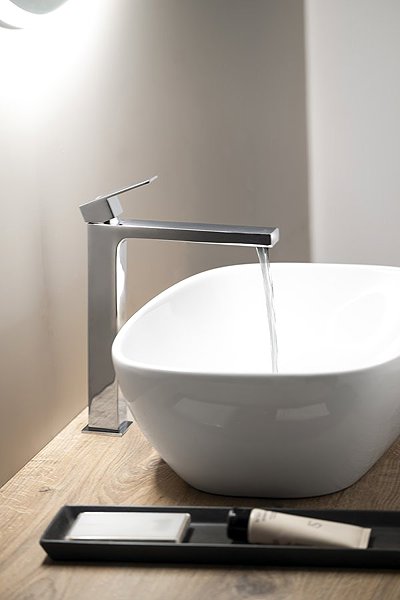 Tap SAPHO CUBEMIX pedestal basin mixer, tall, without spout, chrome CM006 ...
