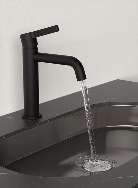Tap SAPHO ICONIC pedestal basin mixer without spout, mat black AF002B ...