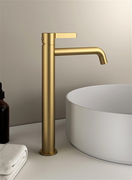 Tap SAPHO ICONIC basin mixer, high, without spout, matt gold AF006GB ...
