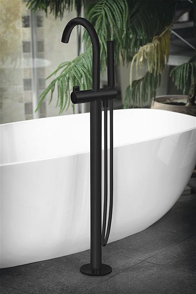 Tap SAPHO RHAPSODY floorstanding bath mixer, mat black R5018B ...